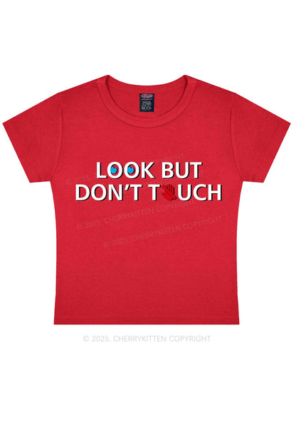 Look Dont Touch Y2K Baby Tee Cherrykitten