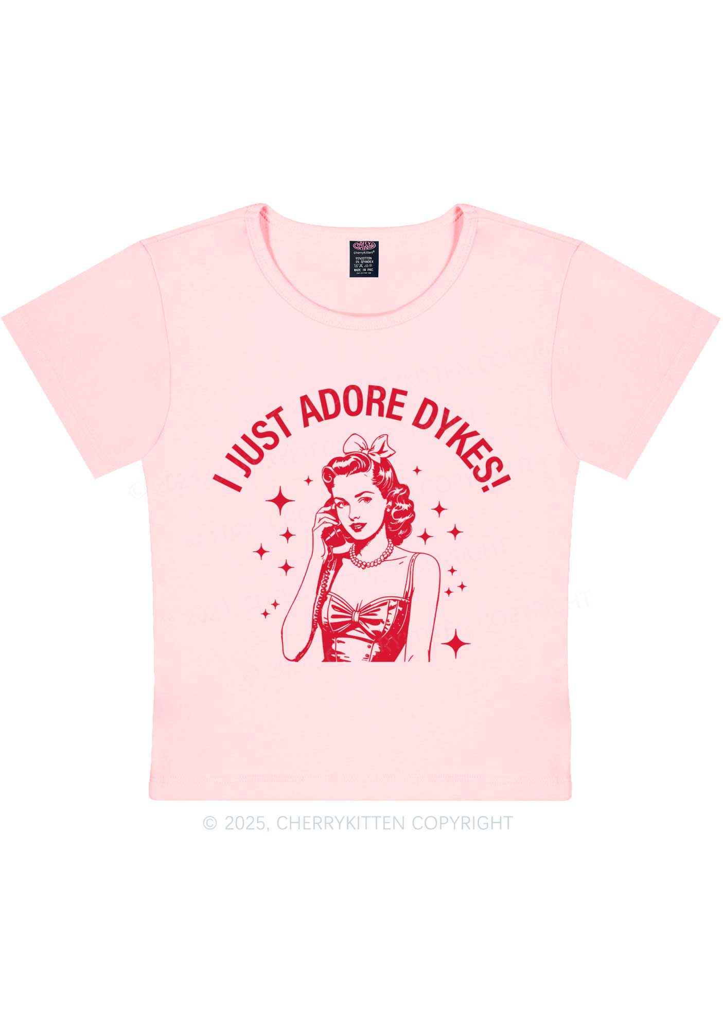 I Just Adore Dykes Y2K Baby Tee Cherrykitten