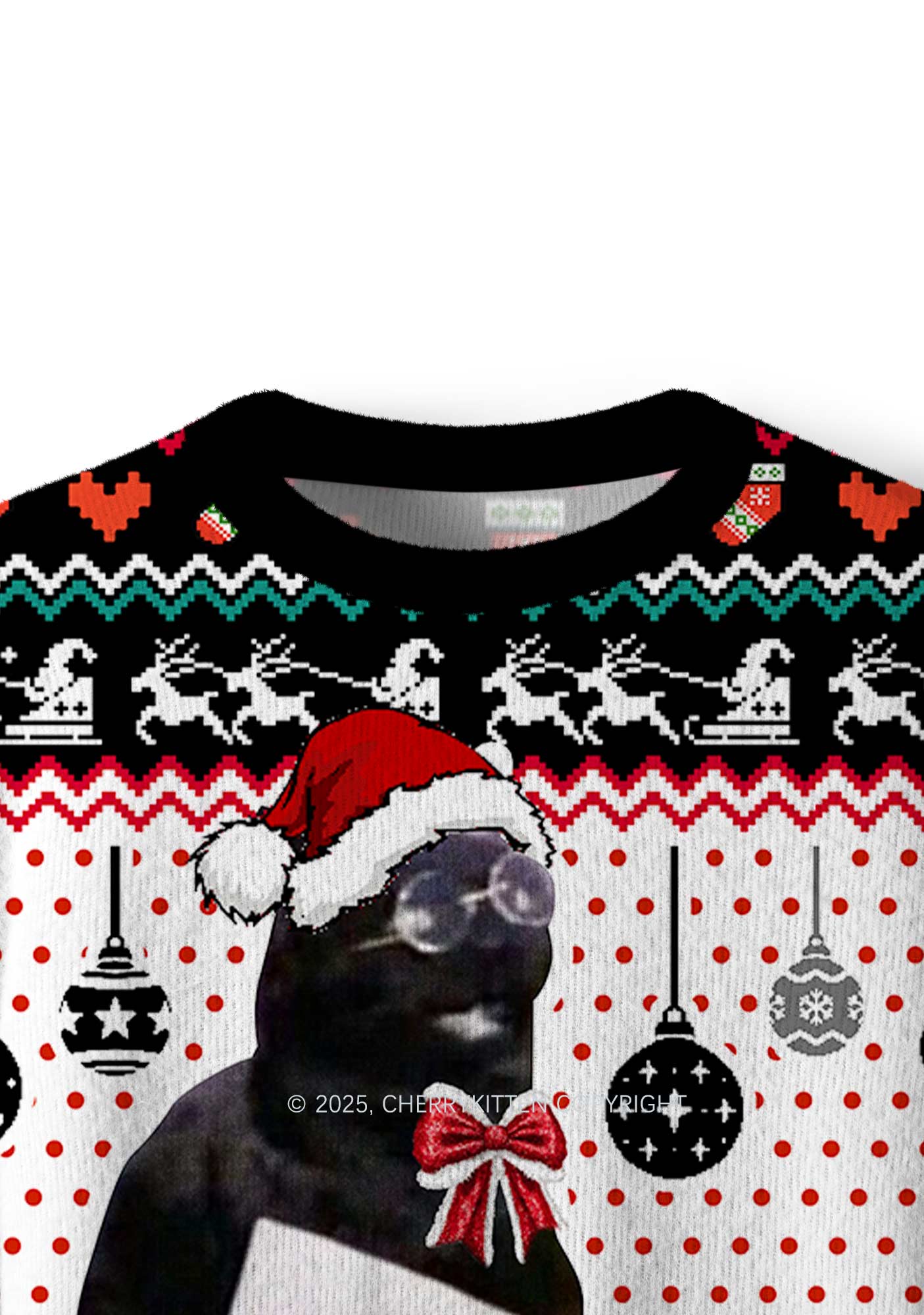 Here Youre A Bixxh Y2K Christmas Knit Sweatshirt Cherrykitten