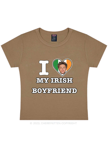 Custom Irish Boyfriend Photo St Patricks Y2K Baby Tee Cherrykitten