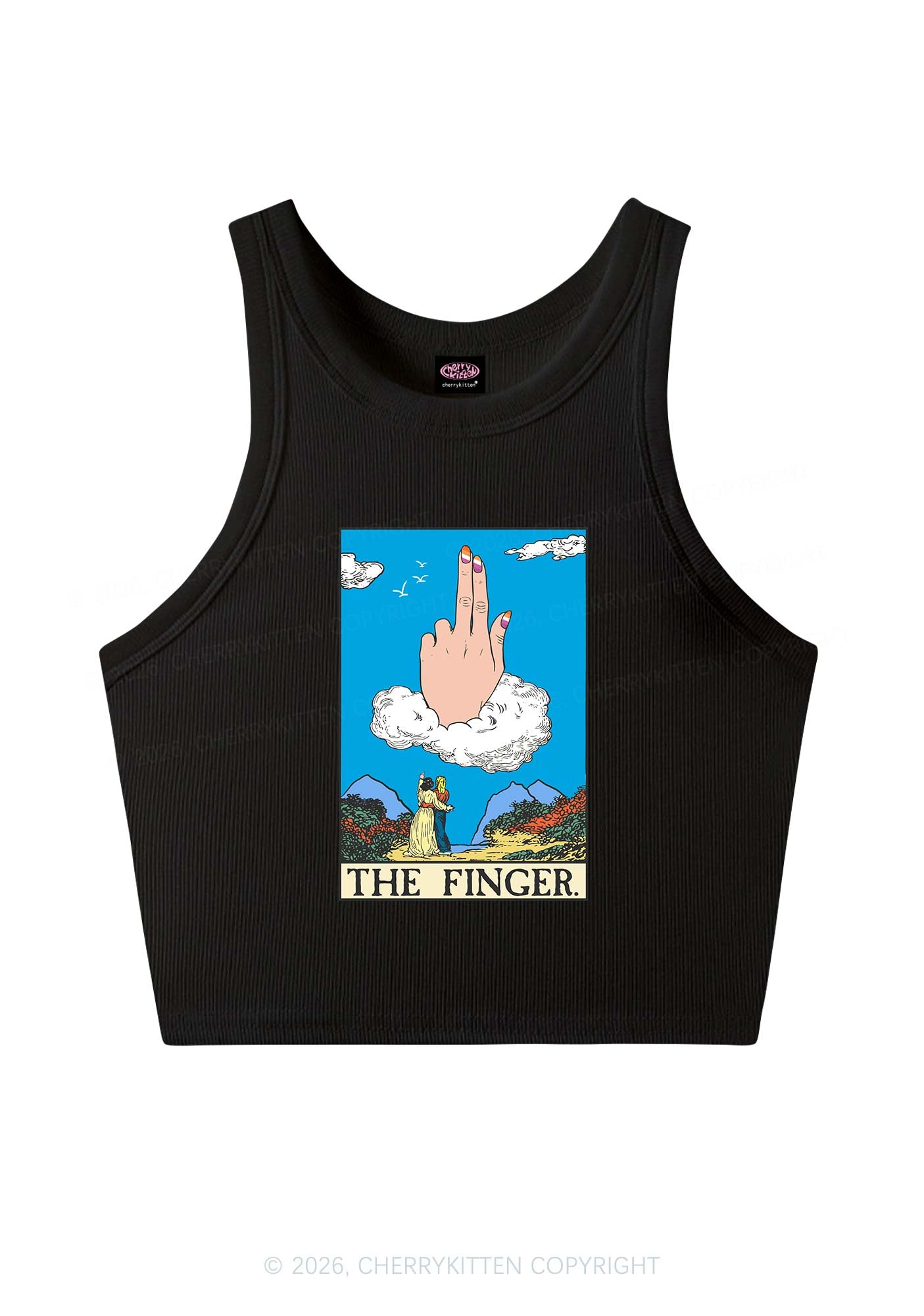 The Lesbians Finger Pride Y2K Crop Tank Top Cherrykitten