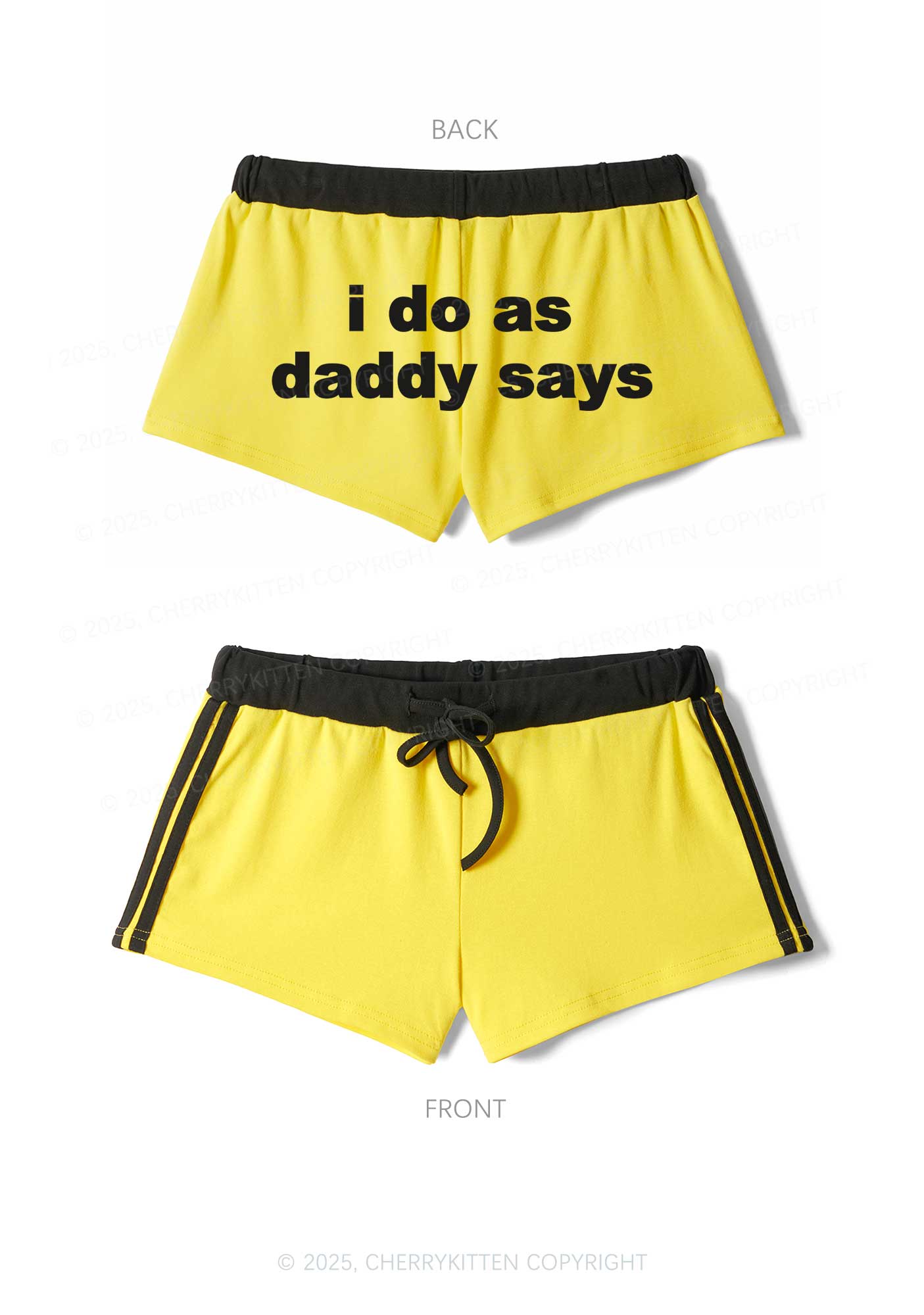 I Do As Daddy Says Y2K Drawstring Mini Shorts Cherrykitten