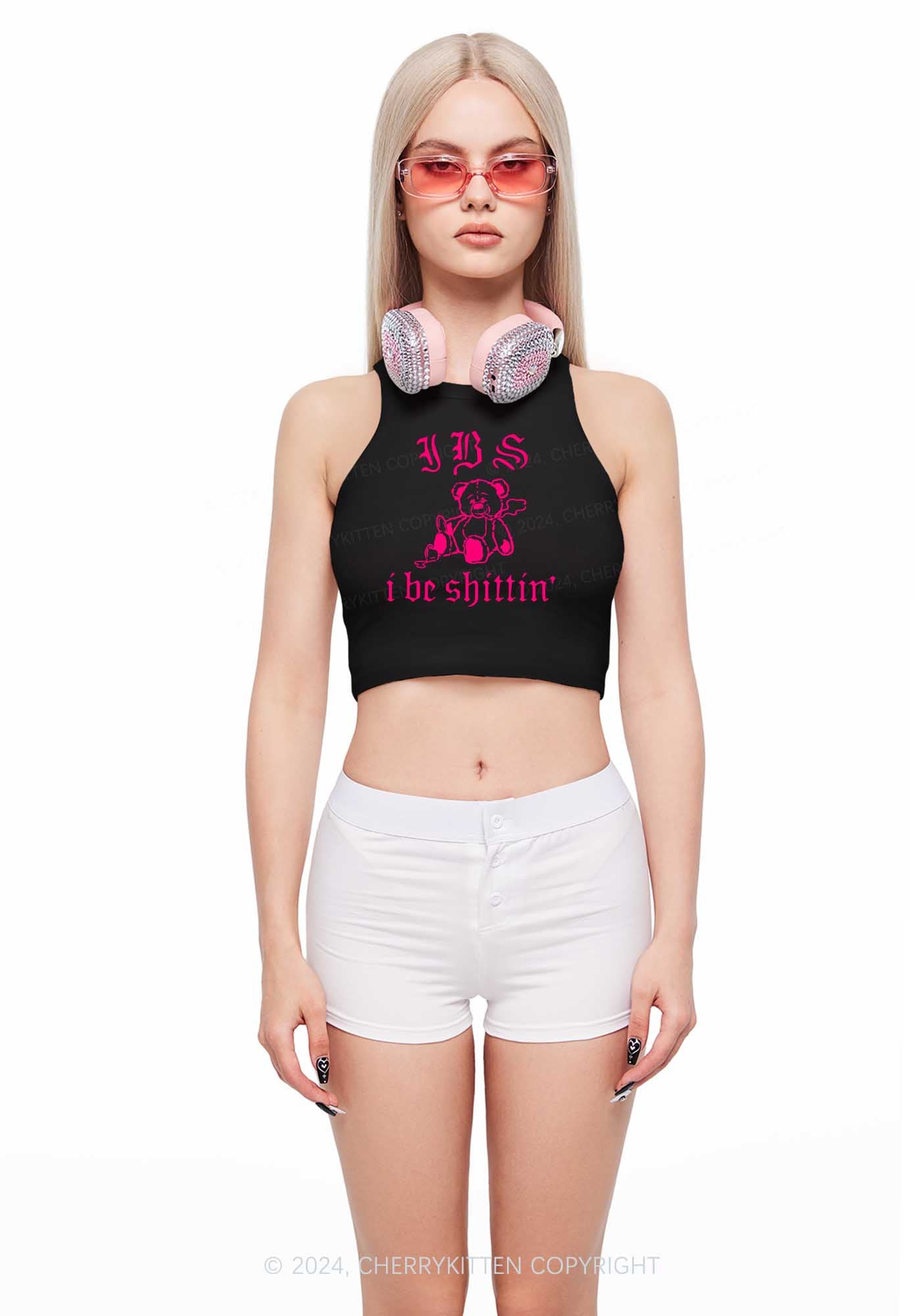 I Be Shitting Y2K Crop Tank Top Cherrykitten