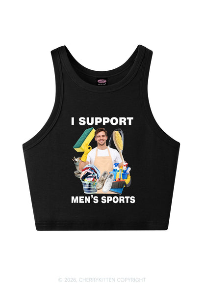 I Support Mens Sports Y2K Crop Tank Top Cherrykitten