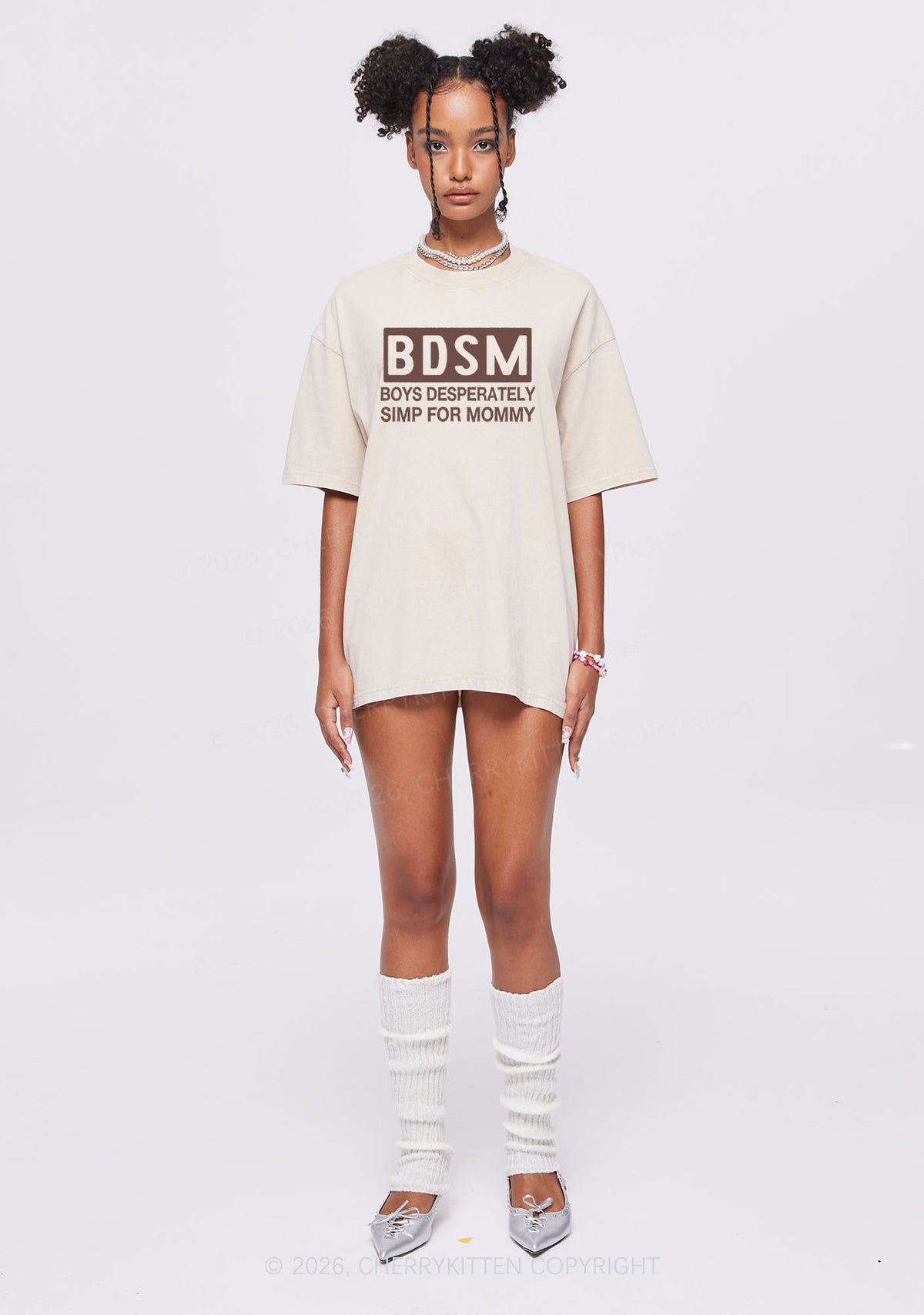 Boys Desperately Simp For Mommy Y2K Shirts Washed Tee Cherrykitten