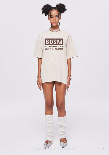 Boys Desperately Simp For Mommy Y2K Shirts Washed Tee Cherrykitten