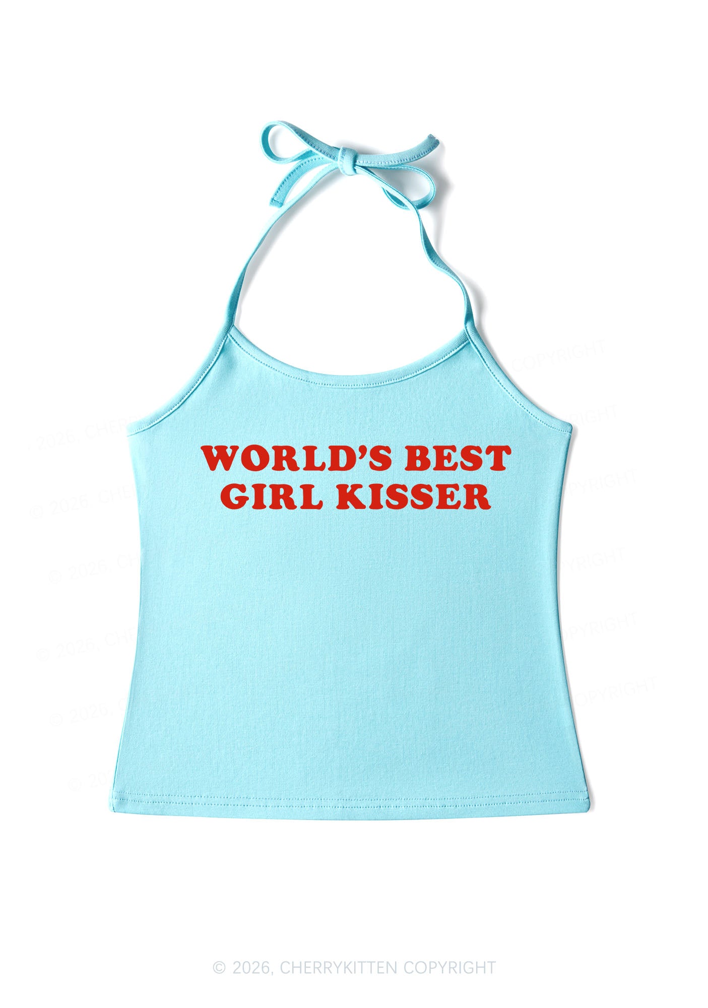 Worlds Best Girl Kisser Pride Y2K Halter Neck Cami Cherrykitten