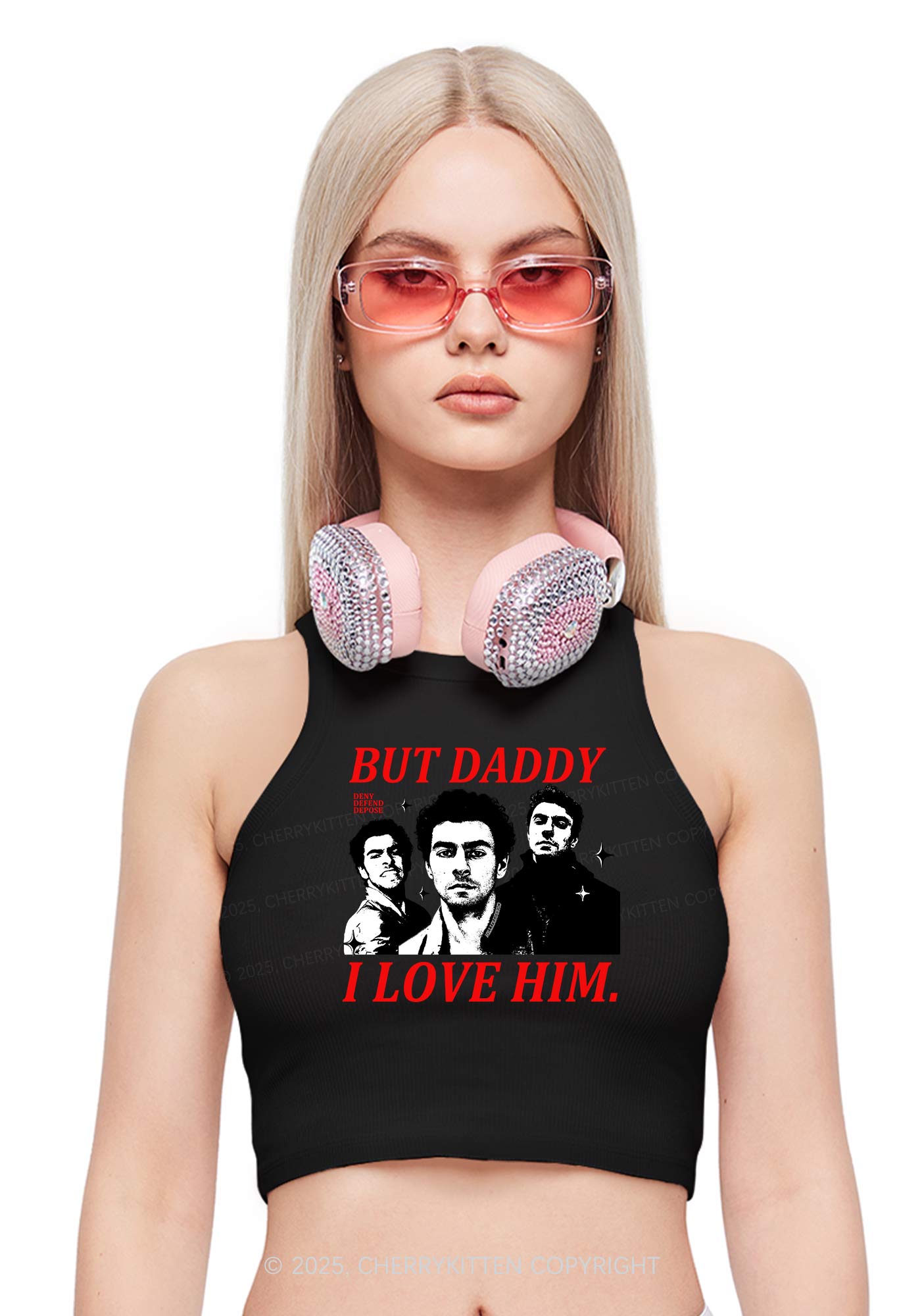 Daddy I Love Luigi Y2K Crop Tank Top Cherrykitten