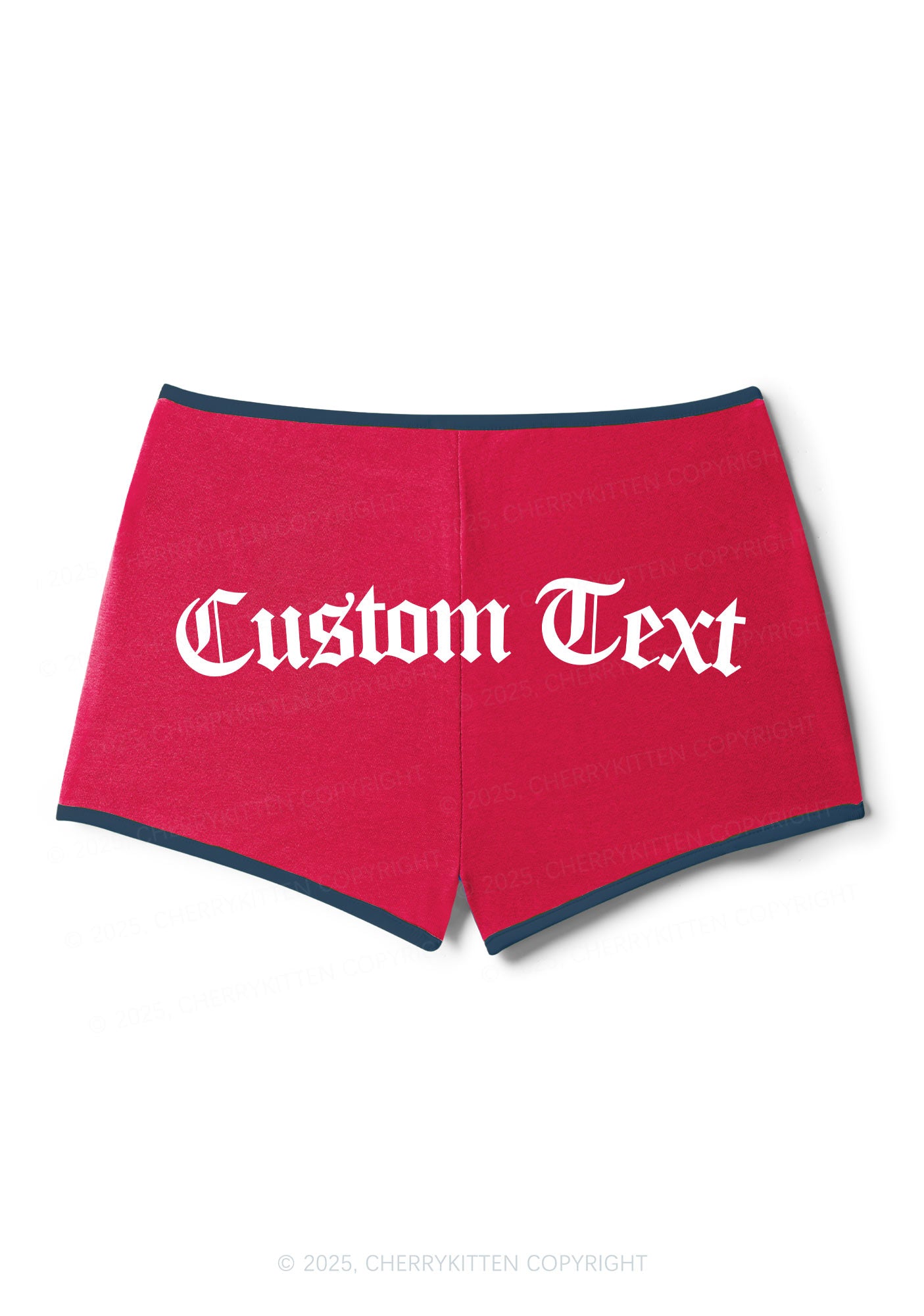 Cherrykitten Custom Gothic Text Y2K Contrast Mini Shorts Cherrykitten ...