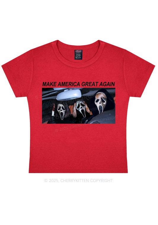 Halloween Ghost Make America Great Again Y2K Baby Tee Cherrykitten