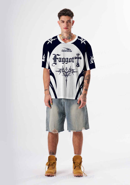 Gothic Cross Faggot Pride Y2K Sport Jersey Shirts Cherrykitten