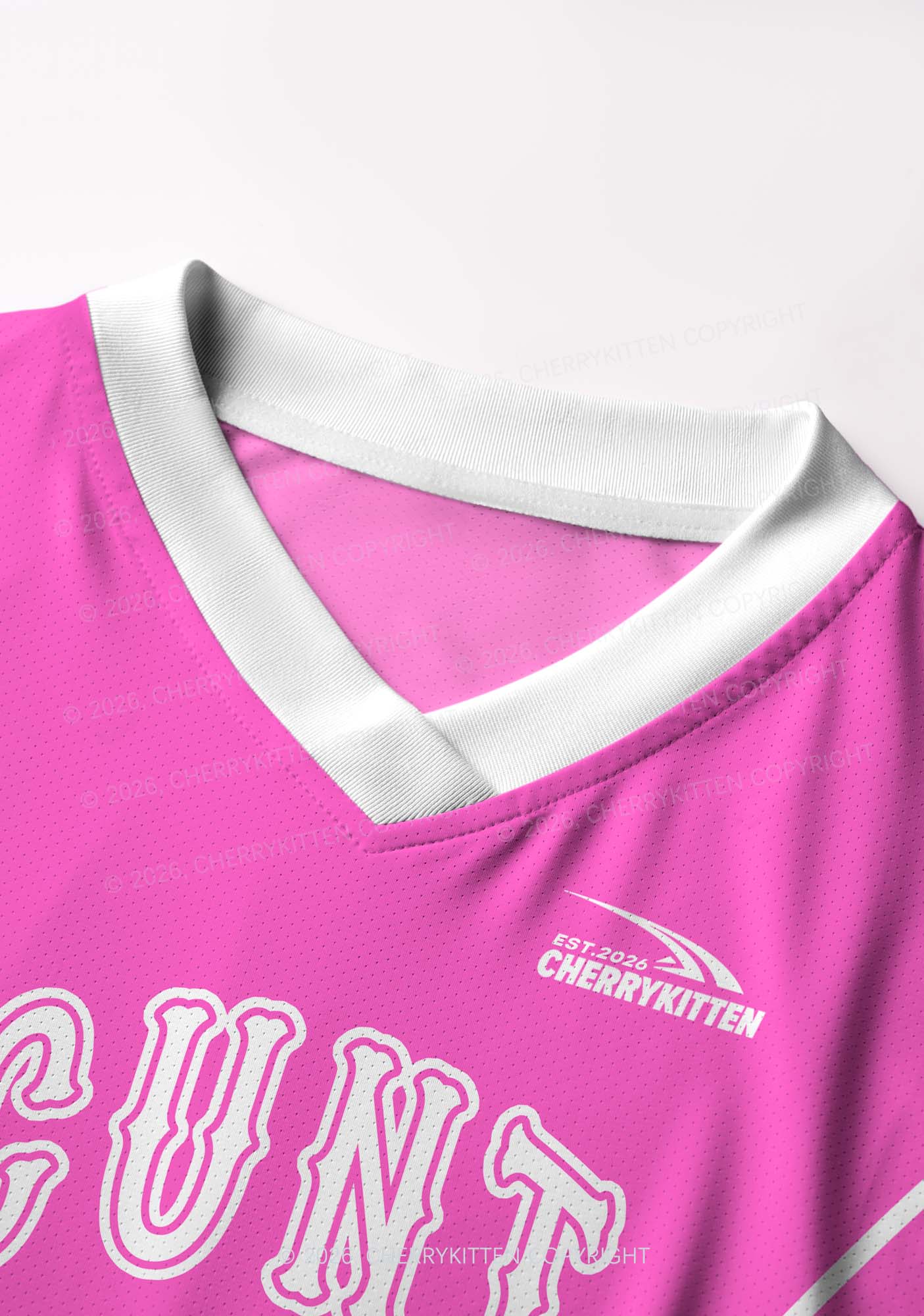 Pink Cxxt Y2K Crop Football Jersey Shirts Cherrykitten