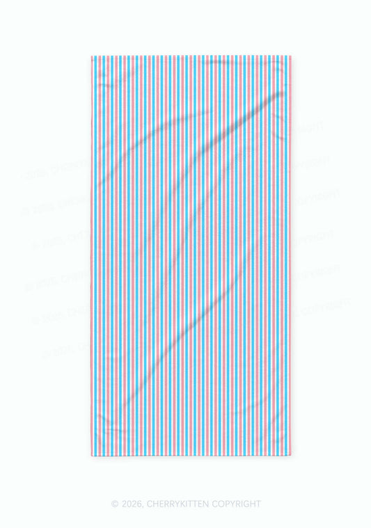 Trans Stripes Pride Y2K Beach Towel Cherrykitten