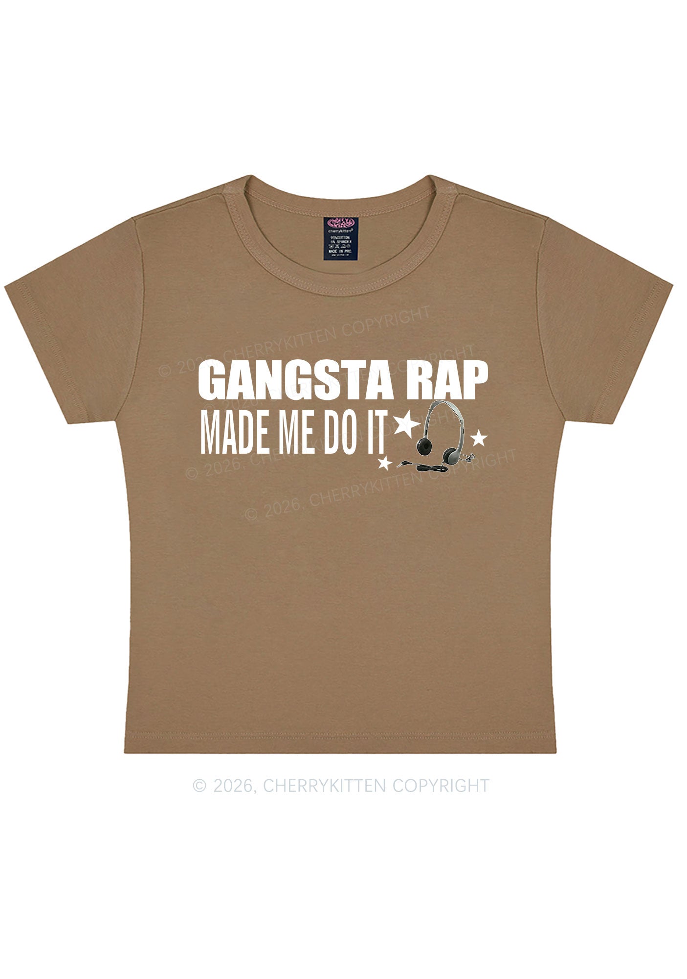 Gangsta Rap Made Me Do It Y2K Baby Tee Cherrykitten