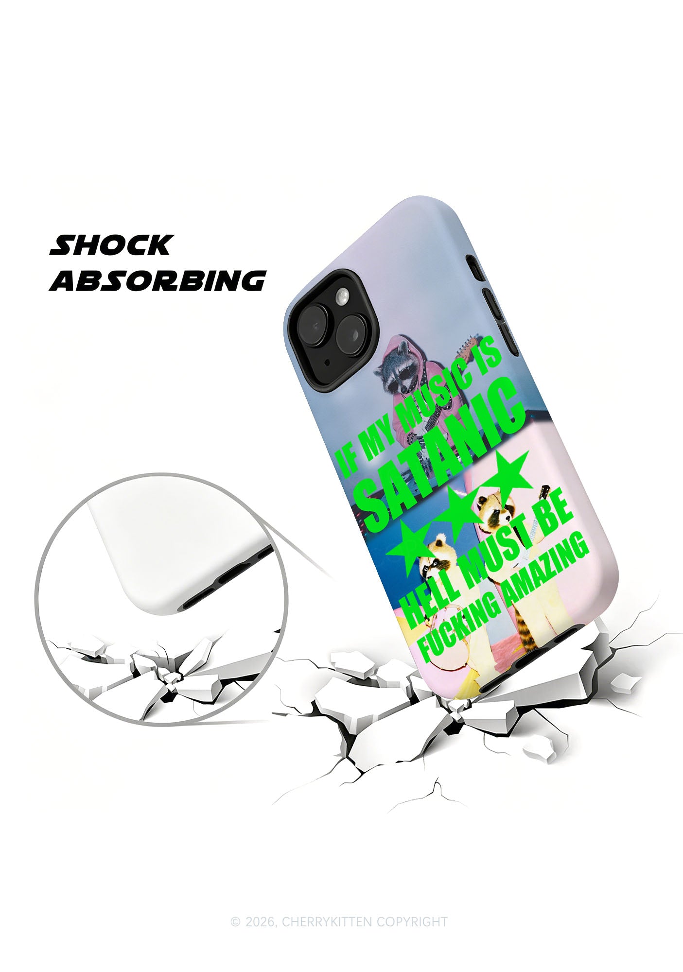 Halloween My Music Is Satanic Y2K Phone Case Cherrykitten