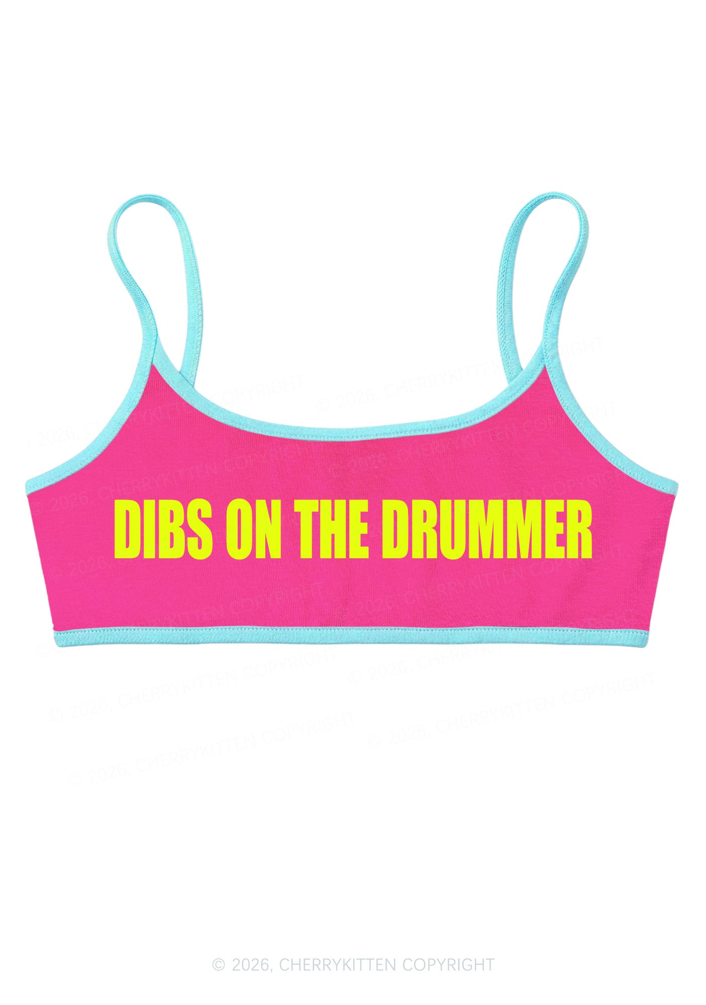 Dibs On The Drummer Y2K Super Crop Cami Cherrykitten
