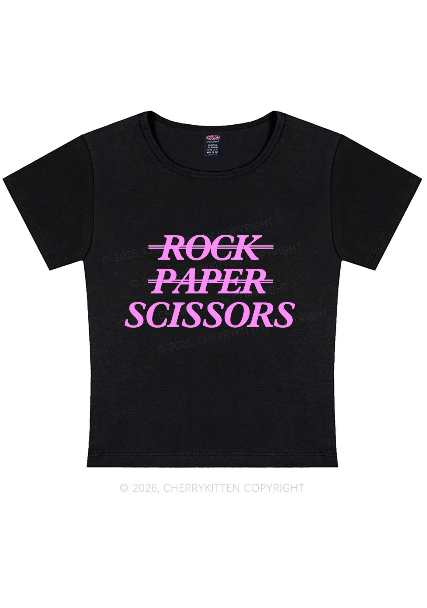 Rock Paper Scissors Pride Y2K Baby Tee Cherrykitten