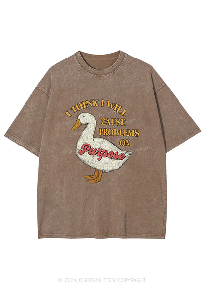 Cause Problems On Purpose Y2K Washed Tee Cherrykitten