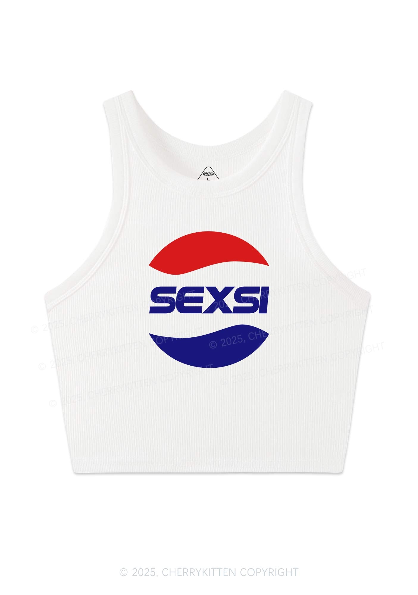 Red Blue Sexsi Y2K Crop Tank Top Cherrykitten
