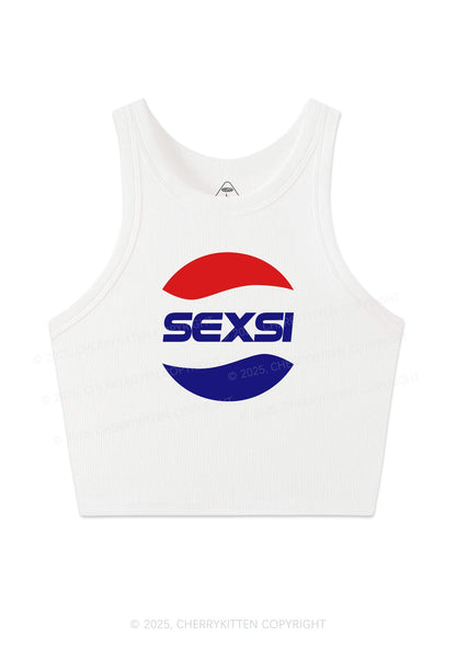 Red Blue Sexsi Y2K Crop Tank Top Cherrykitten