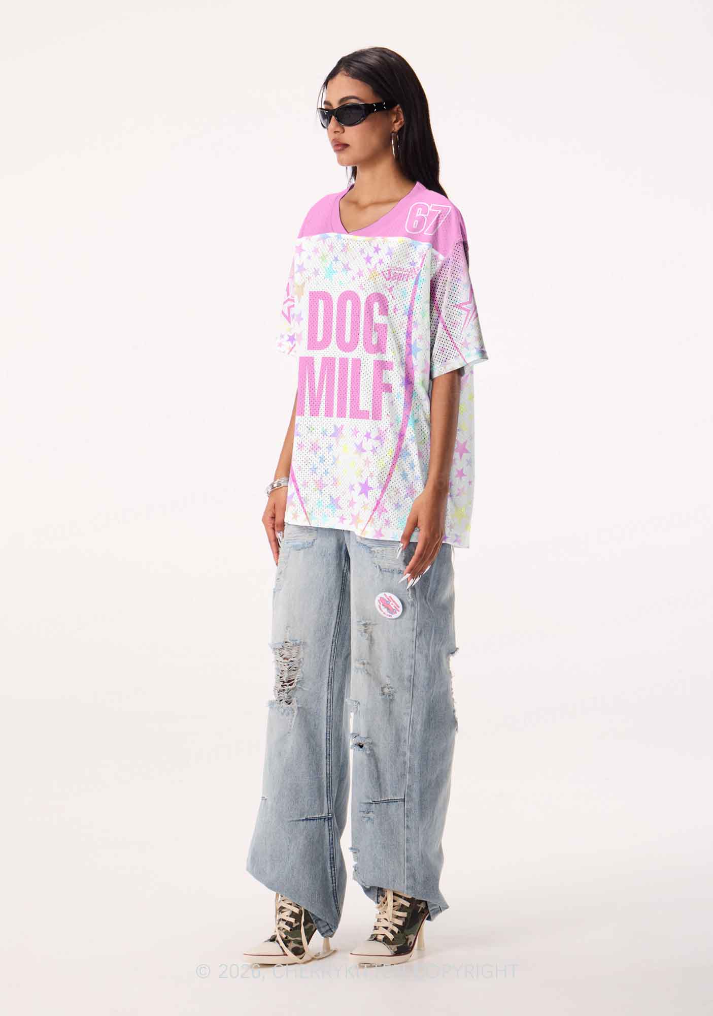 Pink Dog Mxxf Y2K Sport Jersey Shirts Cherrykitten