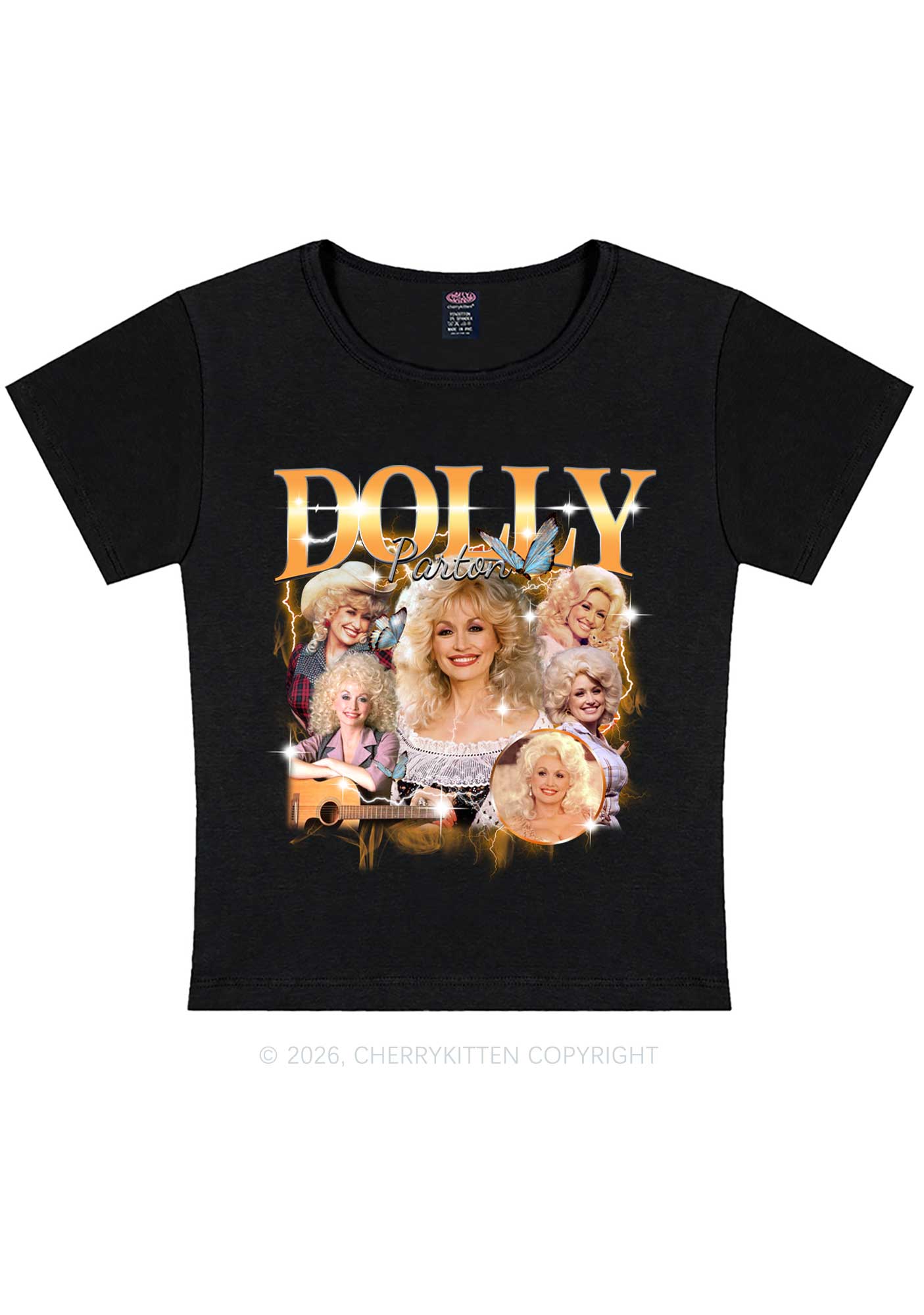 DP Vintage Portrait Y2K Baby Tee Cherrykitten