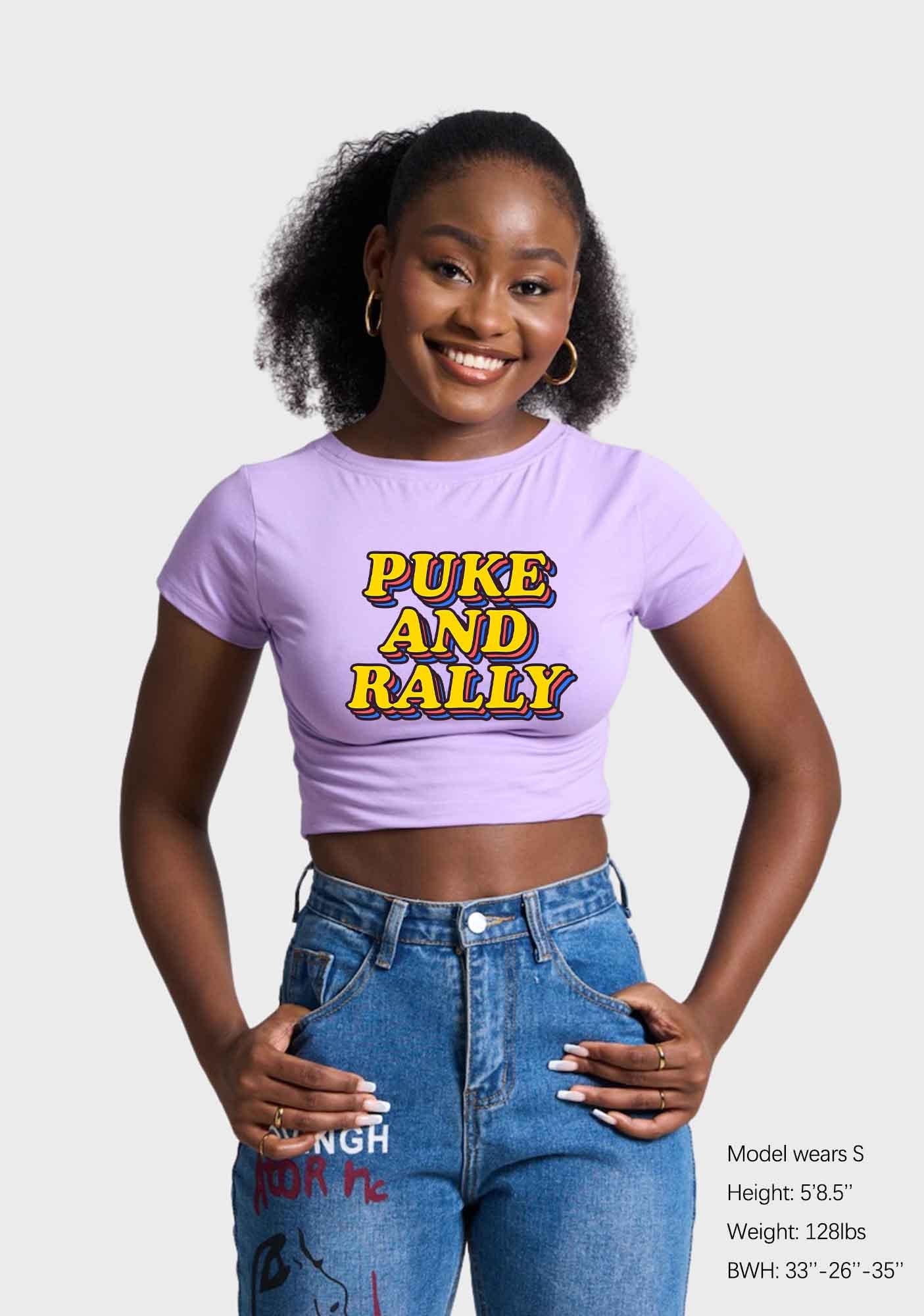 Puke And Rally Y2K Baby Tee