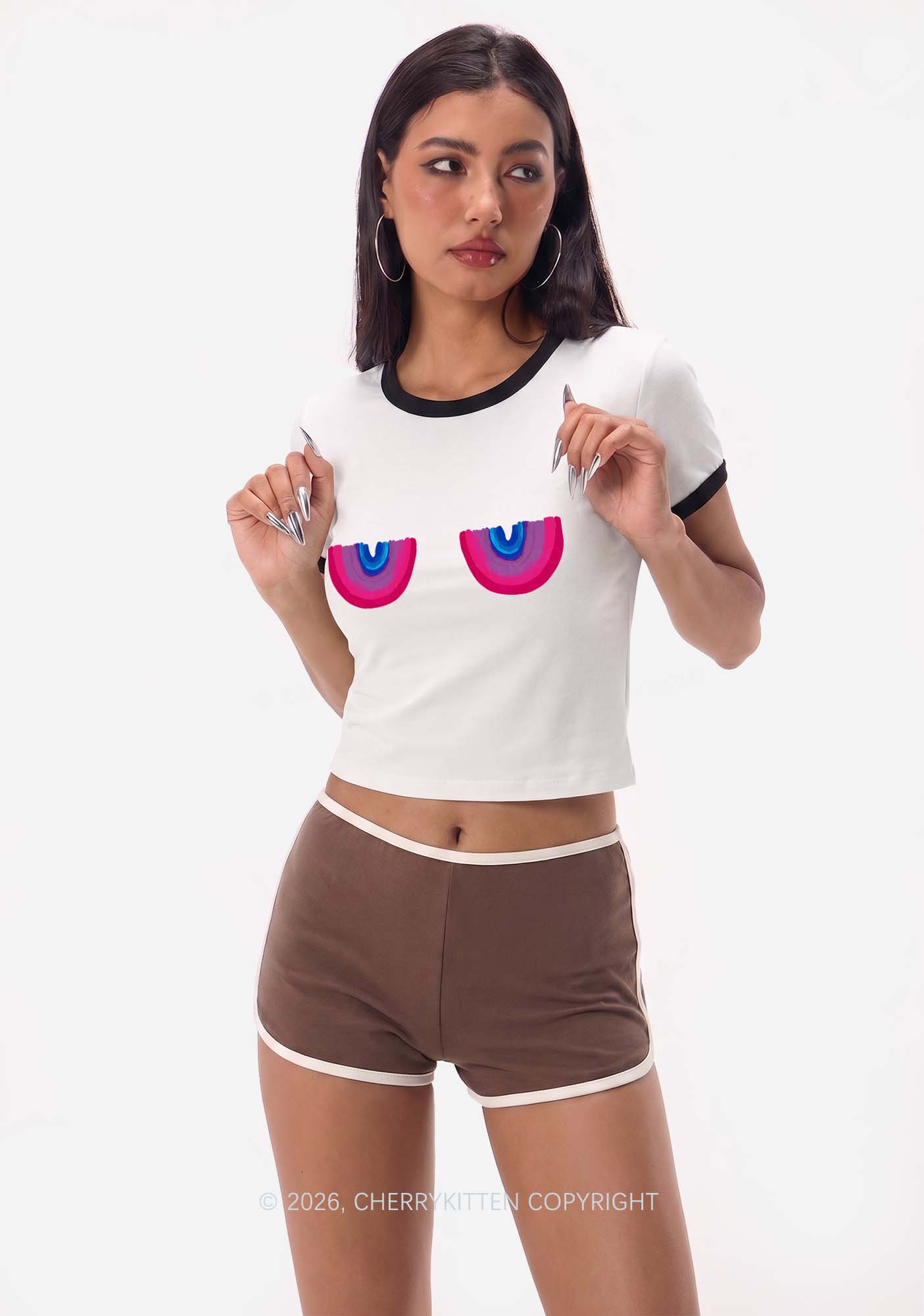 Bisexual Bxxb Pride Y2K Ringer Tee Cherrykitten