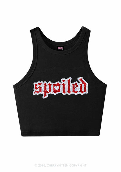 Glitter Stroke Spoiled Y2K Crop Tank Top Cherrykitten