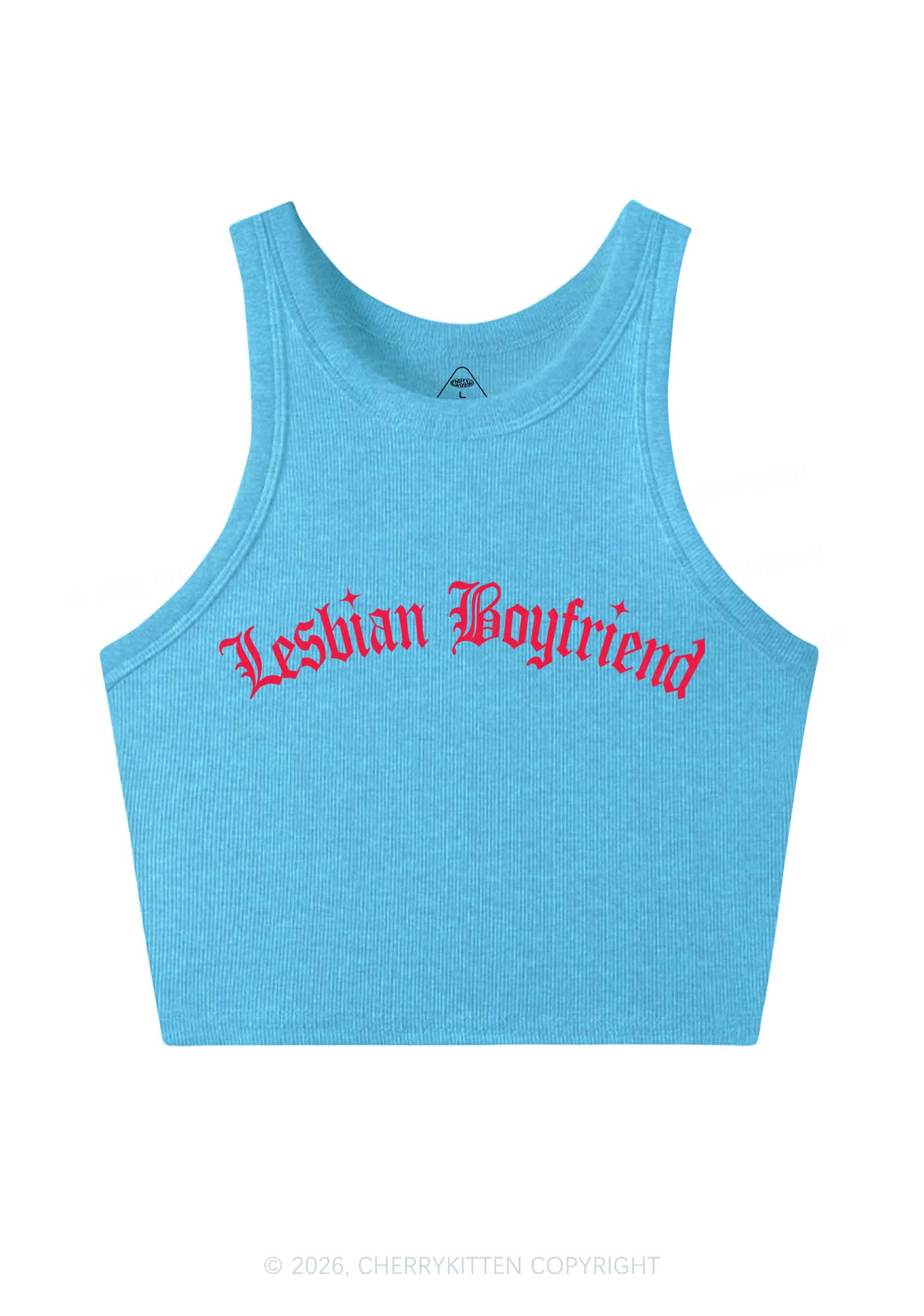 Lesbian Boyfriend Pride Y2K Crop Tank Top Cherrykitten