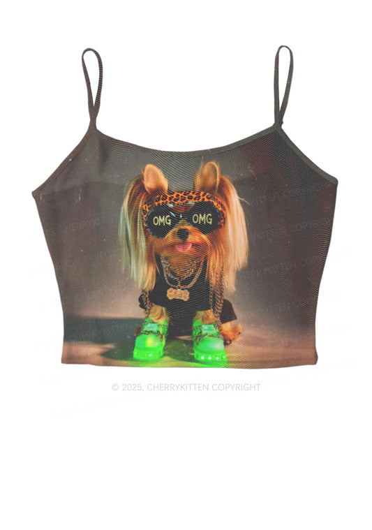 OMG Doggy Y2K Mesh Cami Tank Cherrykitten