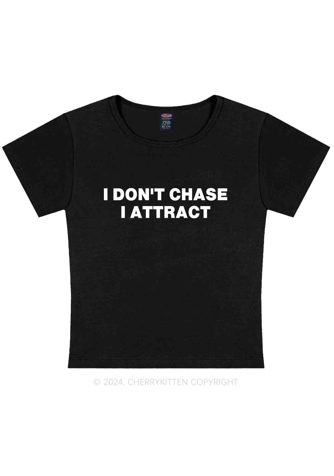 Curvy I Don't Chase Y2K Baby Tee Cherrykitten