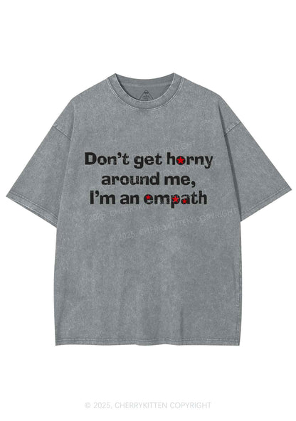 Dont Get Horny Around Me Y2K Shirts Washed Tee Cherrykitten