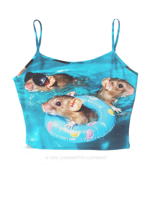 Pool Rats Y2K Mesh Cami Tank Cherrykitten