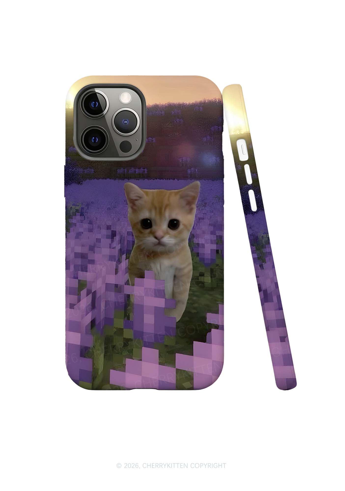 Lavender Kitten Y2K Phone Case Cherrykitten