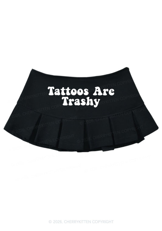 Tattoos Are Trashy Y2K Mini Pleated Skirts Cherrykitten