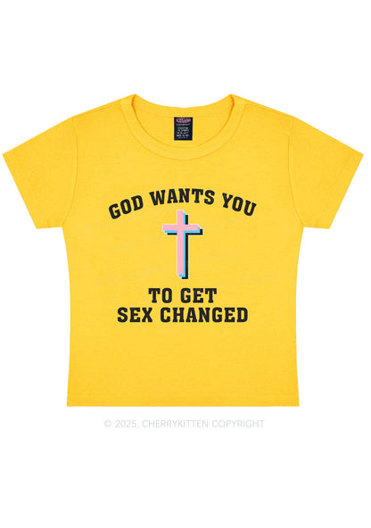 God Wants You To Get Changed Y2K Baby Tee Cherrykitten