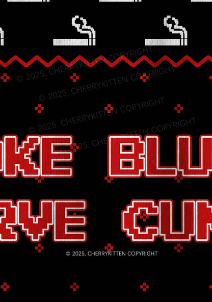 Smoke Blunt Y2K Christmas Knit Sweatshirt Cherrykitten