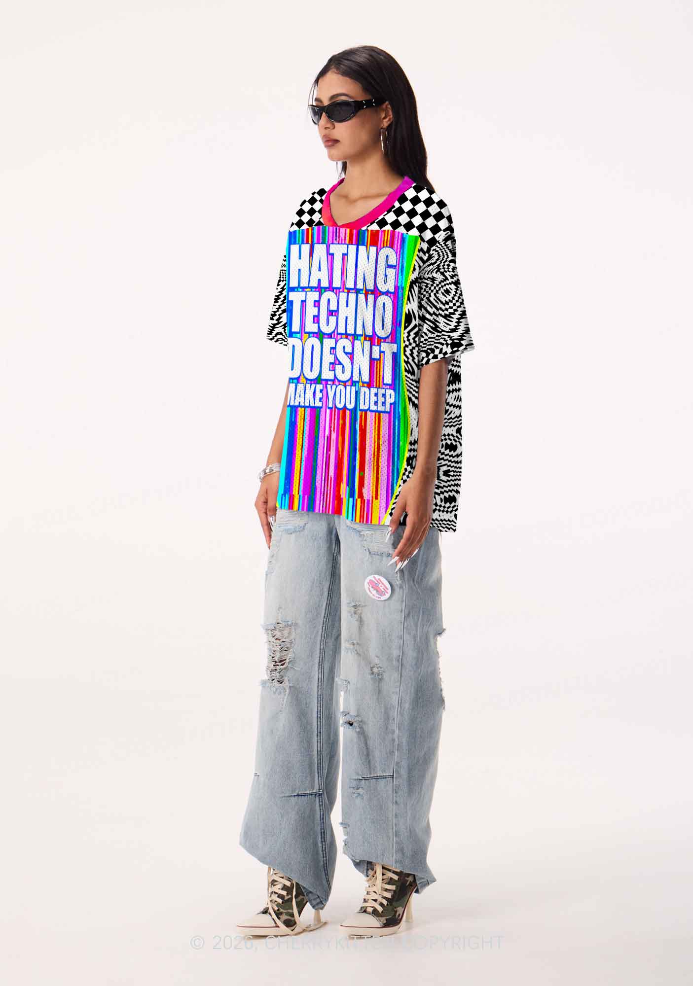 Hating Techno Y2K Sport Jersey Shirts Cherrykitten