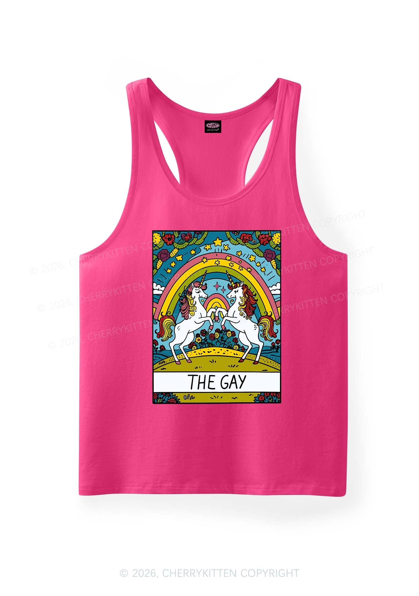 The Gay Unicorn Pride Y2K Men Racerback Tank Top Cherrykitten