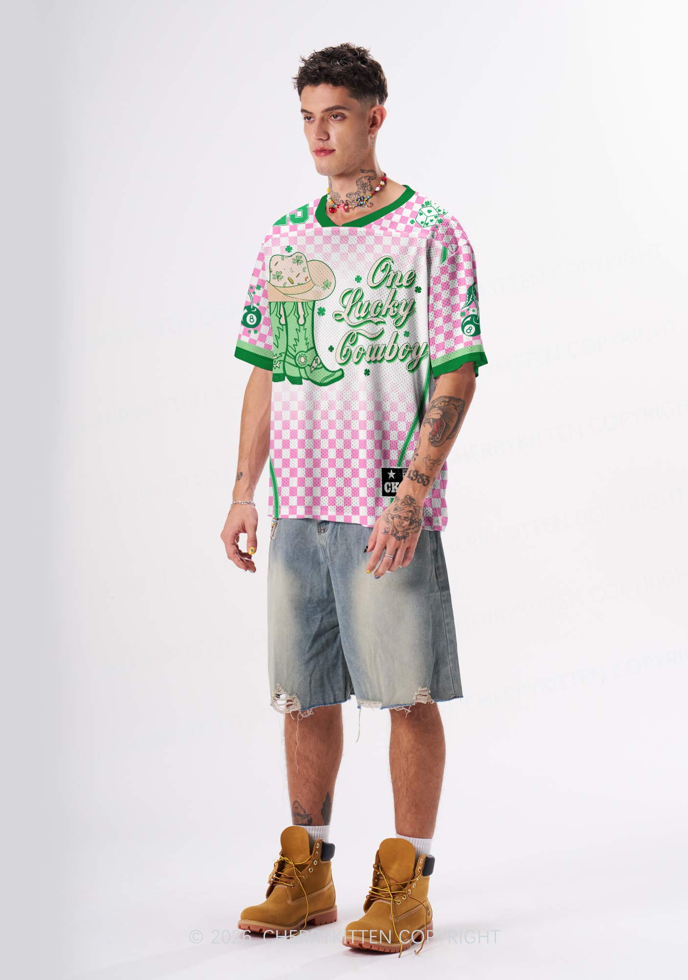 Custom One Lucky Cowboy St Patricks Y2K Sport Jersey Shirts Cherrykitten
