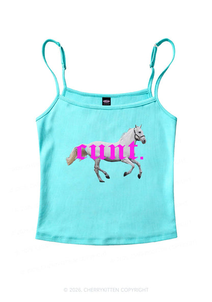 Pink Cxxt Horse Y2K Spaghetti Strap Cami Cherrykitten