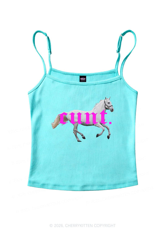 Pink Cxxt Horse Y2K Spaghetti Strap Cami Cherrykitten