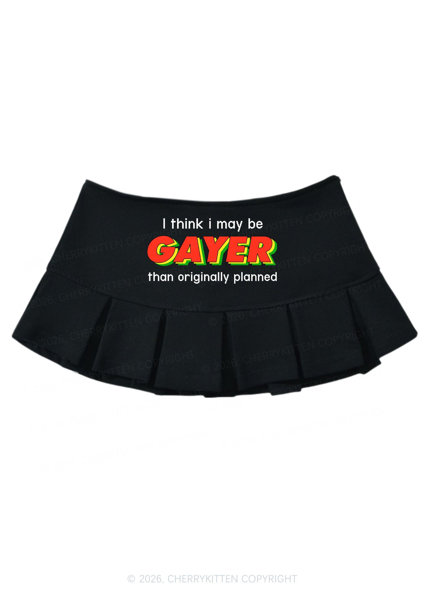 I May Be Gayer Pride Y2K Mini Pleated Skirts Cherrykitten