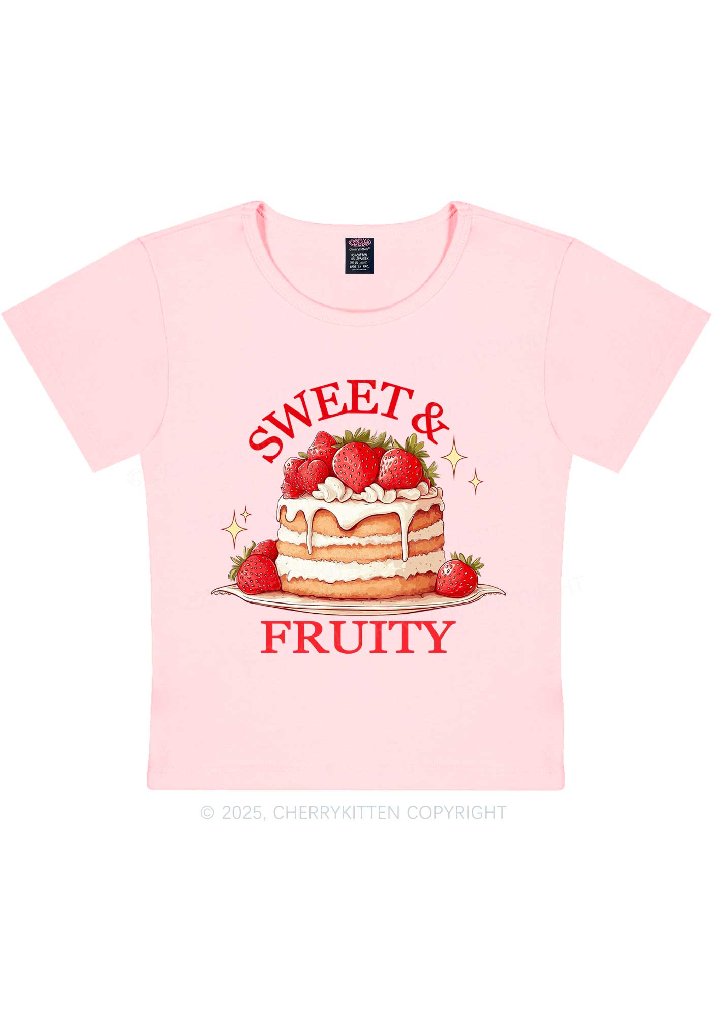 Sweet And Fruity Cake Y2K Baby Tee Cherrykitten