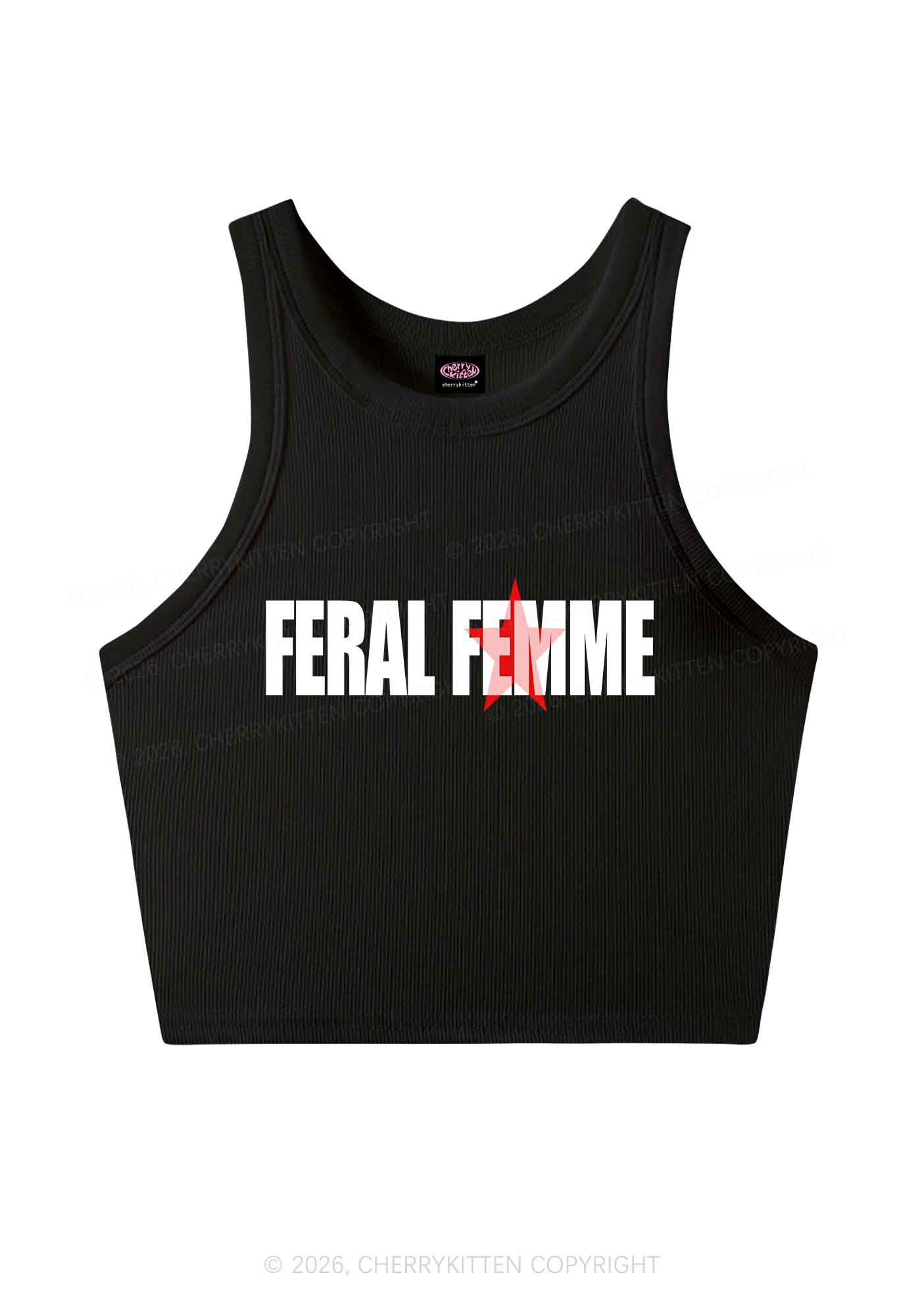 Feral Femme Pride Y2K Crop Tank Top Cherrykitten