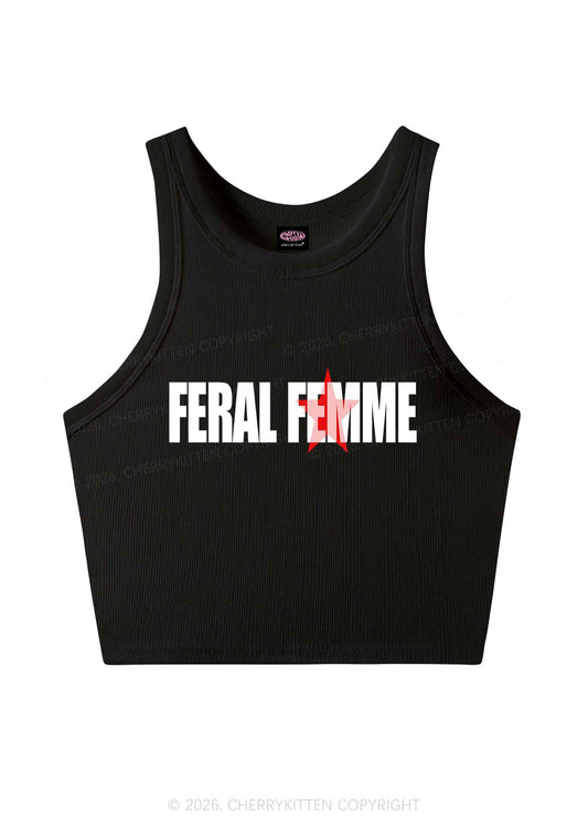 Feral Femme Pride Y2K Crop Tank Top Cherrykitten