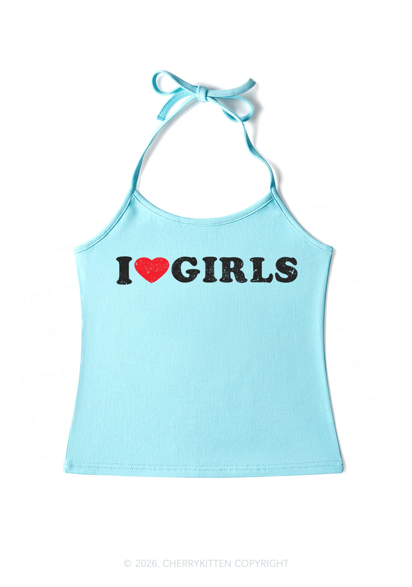 I Love Girls Pride Y2K Halter Neck Cami Cherrykitten
