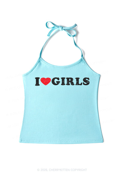 I Love Girls Pride Y2K Halter Neck Cami Cherrykitten