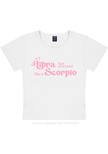 Libra Dressed Like Scorpio Y2K Baby Tee Cherrykitten